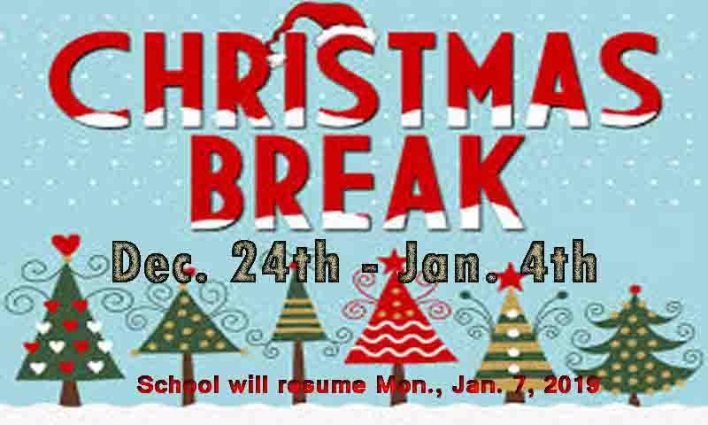 Christmas Break School News Ponce De Leon Elementary School